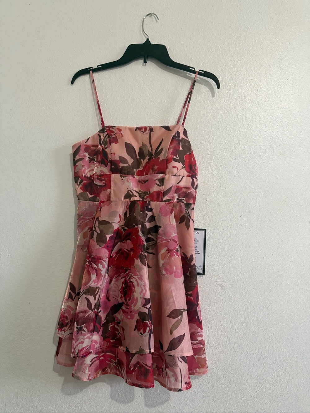 Emerald Sundae Pink Floral Spaghetti-Strap Mini Dress